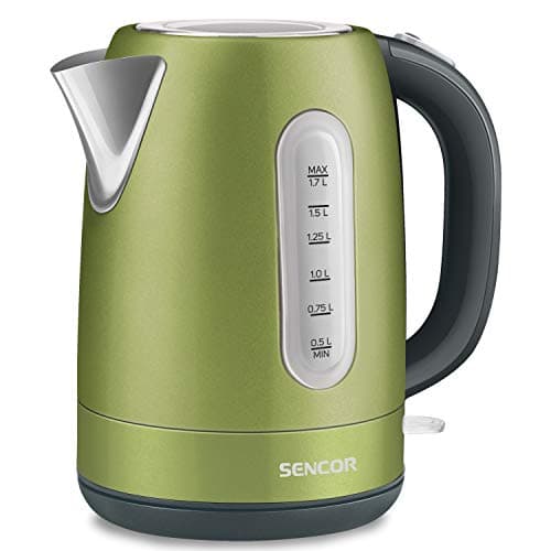 Sencor SWK1770GG 1.7L Stainless Steel Electric Kettle with Lid Safety Lock, Light Green