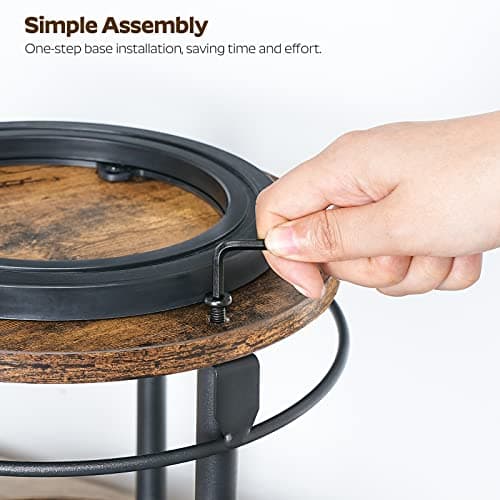 YATINEY Lazy Susan Organizer, Rotating Spice Rack, 2 Tier Spice Turntable Organizer, Industrial Turntable Spice Holder, for Kitchen Countertop and Cabinet, Compact and Versatile, Rustic Brown SR22BR 8