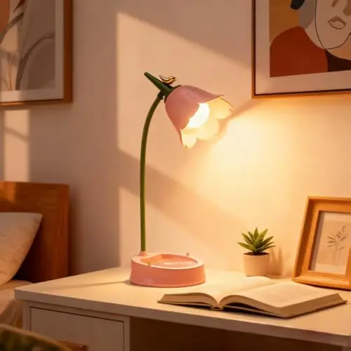 magical JD LED Desk Lamp Cordless Table Light Adjustable Gooseneck Dimmable Touch Rechargeable Battery Eye-Caring Night Light for Kids,Mini Cute Lamp for College Dorm Bedroom Reading 9