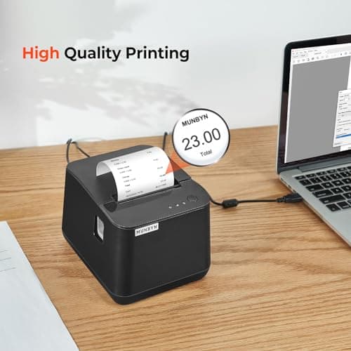 MUNBYN Thermal Receipt Printer P075, 3 1/8" 80mm POS Printer, USB Receipt Printers with Auto Cutter Support Cash Drawer, USB Serial Ethernet Interface for Windows/Android/Mac/Linux 7