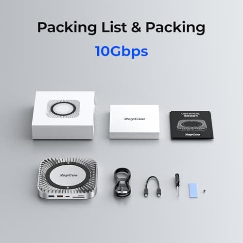 Mac mini M4 Dock, Aluminum Stand and HDMI Hub for Mac mini M4 and M4 Pro 2024 with M.2 NVMe/SATA SSD Enclosure, 4K60Hz HDMI,10G USB A/C, 5G USB A*2, USB-C Charge, SD/TF, Audio 9