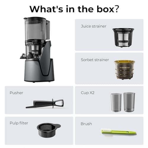 EanOruus Juicer Machines, 3-in-1 Cold Press Juicer with 6.5" Extra Large Chute, 100oz Large Capacity, AC Motor, Makes Juice, Nut Milk & Sorbet, Premium Gray 14