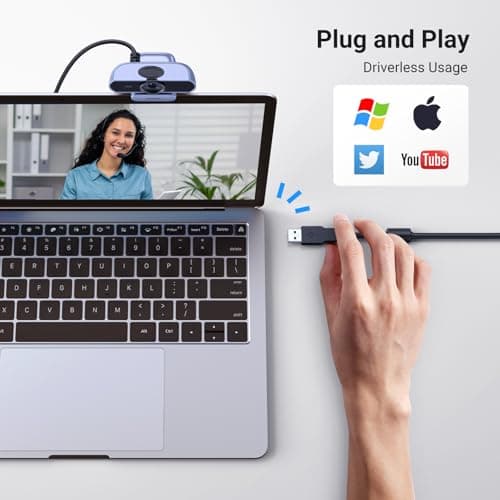 UGREEN 2K Webcam, Full HD 1080P Webcam for PC, Web Camera with Autofocus, Privacy Cover, Dual Noise Cancelling Mics, Computer USB Camera for Streaming, Conferencing, Calling, Zoom, Skype, Teams 9