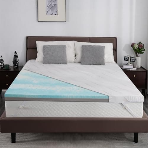 3 Inch Full Size Firm Mattress Topper with Ice Silk Cover, Premium Cooling Gel+Bamboo High Density Memory Foam Mattress Topper, CertiPUR-US Bed Topper for Pain Relief, 74"x54"