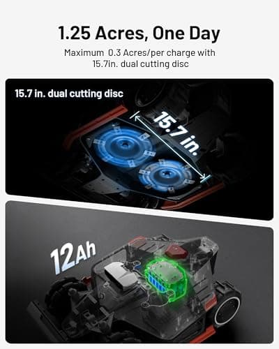 Mammotion LUBA 2 AWD 5000HX Robot Lawn Mower with 4G, Reception 1.25 Acres, Max. 1.48 Acres, All-Wheel-Drive for 80% Slope, UltraSense AI Vision & RTK Automatic Edge Mapping, 2.2"-4.0" Cutting Height 6