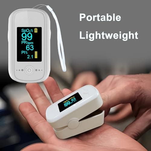 Oxygen Meter Finger Pulse Oximeter, SmileCare Pulse Oximeter Fingertip Blood Oxygen Saturation with Pulse Monitor Included Batteries, Accurate Fast Spo2 Reading for Adult 6