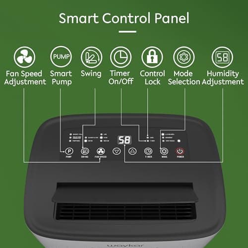 Waykar 150 Pints 7,000 Sq. Ft Energy Star Dehumidifier with Pump for Commercial and Industrial Large Room, Basement, Home, Storage, Warehouse with Drain Hose and Water Tank 5