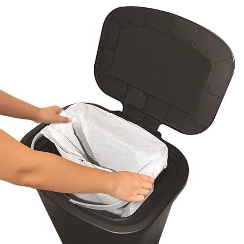 Glad 20 Gallon Trash Can - Plastic Kitchen Waste Bin with Odor Protection of Lid - Hands Free with Step On Foot Pedal and Garbage Bag Rings, Black 6