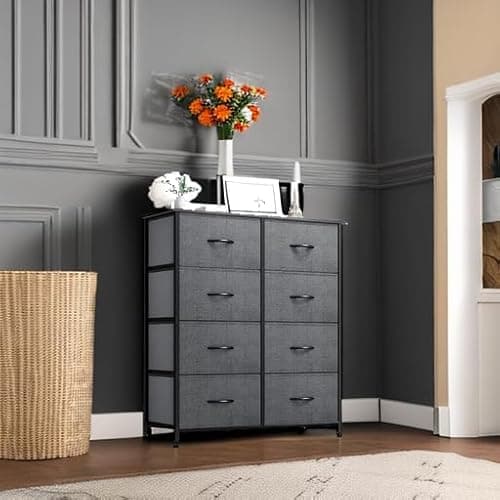 YITAHOME Dresser for Bedroom, Fabric Dresser with 8 Drawers, Tall Chest of Drawers for Closet 6