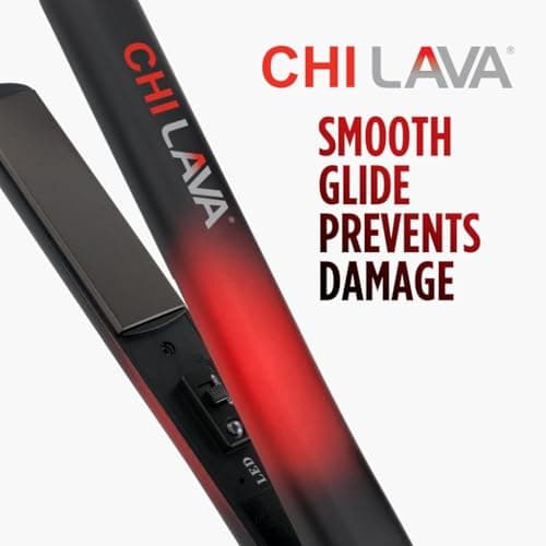 CHI Lava Ceramic 1″ Flat Iron Hair Straightener, Volcanic Lava Ceramic Plates for Smooth, Even Styling, 11 ft Swivel Cord, Heat-Stable Hair Flat Iron for All Types 6