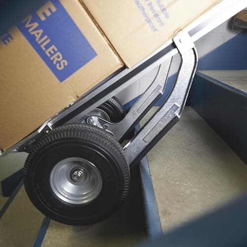 Strongway Continuous Handle Aluminum Hand Truck/Stair Skid Moving Dolly - 660-Lb. Capacity, 18in. Wide Toe Plate, 10in. Polyurethane Wheels, 54in. High 9