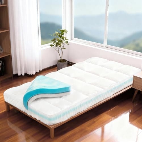 Airtree Dual Layer 4 Inch Memory Foam Mattress Topper Twin XL for College Dorm, 2 Inch Cooling Gel Memory Foam and 2 Inch Down Alternative Pillow Top Mattress Pad Cover 8-24 Inch Deep Pocket
