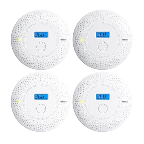 Smoke and Carbon Monoxide Detector, 2 in 1 Smoke Detector, LED Warning Light Indicators, 10 Year Battery (White), 4 Pack