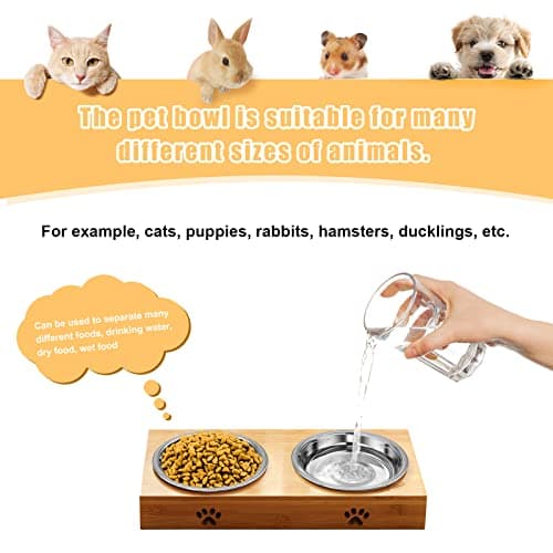 MicoSim Stainless Steel Cat Bowl-Shallow Wide Flat Cats Food Bowls,Metal Kitten Dishes Whisker Friendly Fatigue Relief,Replacement Basic Kitty Plates for Elevated Stand,Dishwasher Safe（Set of 5） 6