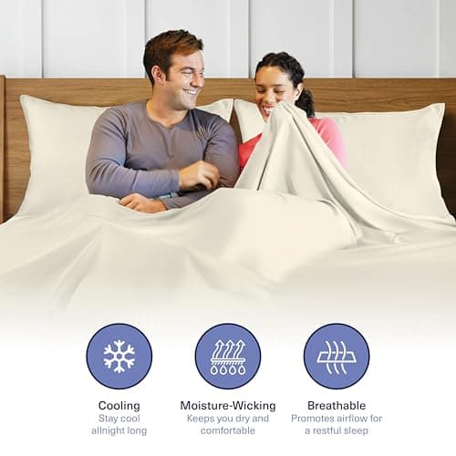 Kickoff Viscose Bamboo Fitted Sheet Twin Size, 100% Organic Cooling Sheets Fitted ONLY Viscose Bamboo Sheets Twin Size Bed Sheet for Hot Sleepers, Extra Deep Pocket, 4 Corner Strap (T, Buttercream) 7