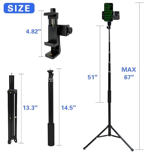 Teleprompter iPhone & Android, Double Phone Holder for Video Recording, Neewer Teleprompter Kit, The Collapsing Design Allows for Easy Storage and Transport (67" Floor-Standing) 5