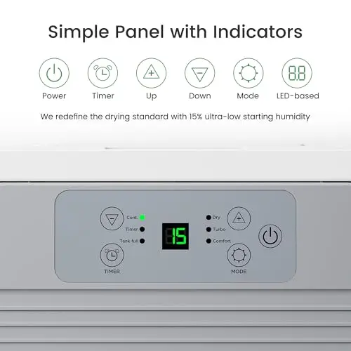 Waykar 2000 Sq. Ft. Energy Star 2025 Dehumidifier for Basement & Home, Adjusts from 15% RH With Drain Hose, Ultra Quiet 35 dB for Bedroom & Bathroom 5