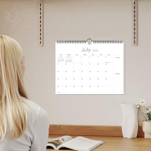 Aesthetic Wall Calendar 2025-2026, 17 Monthly Horizontal Hanging Calendar from August 2025 to December 2026, 14.5" x 11.5" Minimalist Modern & Simple Paper Wall Calendar for School, Home, Office 6