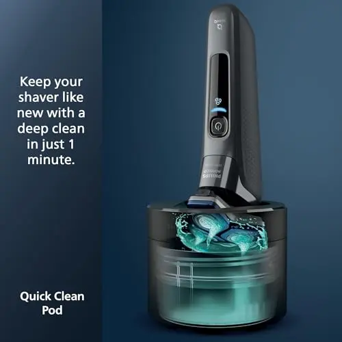 Philips Norelco Shaver 7800, Rechargeable Wet & Dry Electric Shaver with SenseIQ Technology, Quick Clean Pod, Charging Stand, Travel Case and Pop-up Trimmer, S7885/85 9