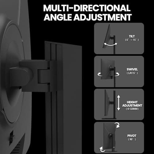 CRUA 24.5Inch Gaming Monitor 144Hz/165Hz, FHD(1920x1080P) 120% sRGB Computer Monitor, Height/Pivot/Swivel/Tilt Adjustable Vertical Monitor, Support FreeSync, DP,HDMI, Wall Mount (75mmX75mm) 5