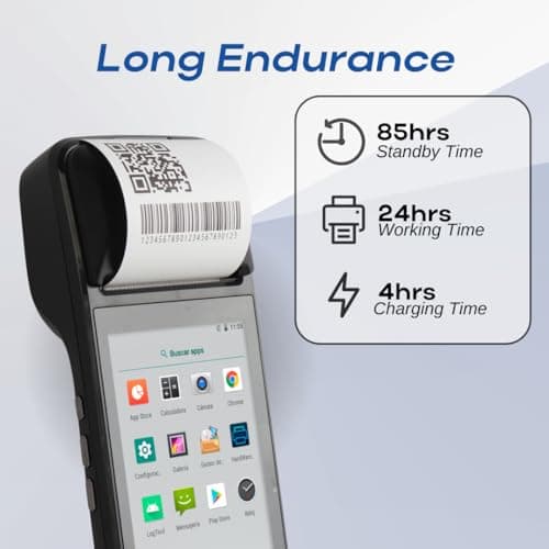 POS PDA Receipt Printer 58mm High Speed Thermal Printer with Android 8.1 5.0’’ Touch Screen. Handheld Mobil Point of Sale Tablet. Scan 1D/2D/QR barcodes. Support 3G and 2G. 3GB Ram + 8GB ROM. 5