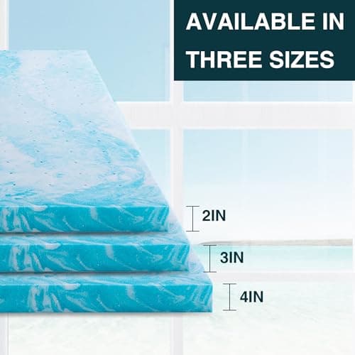 Memory Foam Topper 2 Inch Twin, Cooling Gel Foam Mattress Topper for Pressure Relief, Ventilated Design Bed Topper in a Box, CertiPUR-US Certified, 38"×75", Medium 6