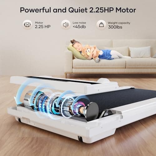 TOPUTURE Walking Pad with 10% Incline, 3.0HP Brushless Quiet Under Desk Treadmill, Portable Treadmills for Home/Office, Running Machine 300 lbs Capacity with RGB LED Screen, Remote Control/App Control 5