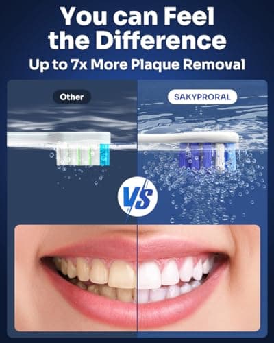 SAKYPRORAL AI Electric Toothbrush with Smart Display for Adults Kids | 150-Day Rechargeable Toothbrush, Real-Time Map |3-Min Timer, Travel Case | Teens Sonic Toothbrush Gift (G5S Black) 3