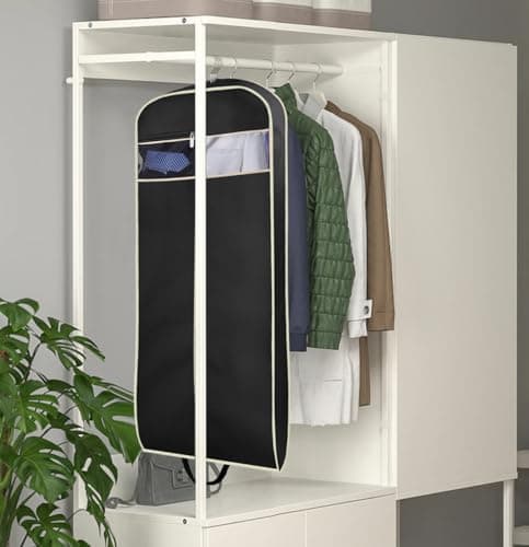 MISSLO 43" Gusseted Travel Garment Bag with Accessories Zipper Pocket Breathable Suit Garment Cover for Shirts Dresses Coats, Black 7