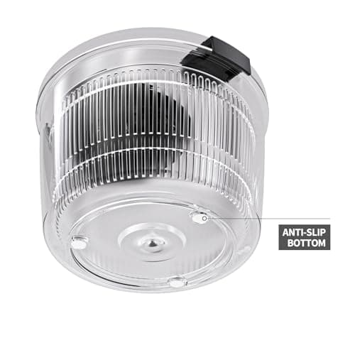 Cambom Salad Spinner Lettuce Spinner, Wash, Spin & Dry Salad Greens, Vegetable Washer Salad Dryer With Rotary Handle for Fruits & Vegetables, High Efficiency Vegetable Spinner Kitchen Gadget 3Qt Black 5