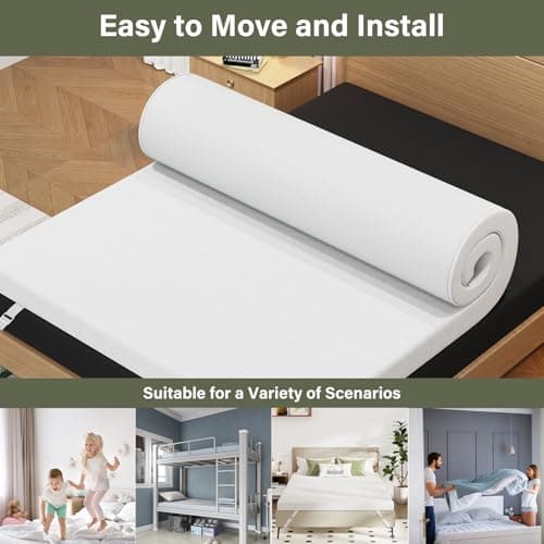 King Mattress Topper, 2 Inch Bed Toppers with Memory Foam, Removable & Washable Cover, Anti-Slip Silicone Dots on The Bottom, CertiPUR-US & Oeko-Tex Certified 7