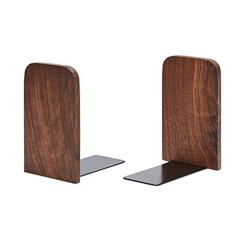 Pandapark Wood,Non-Skid Bookend for Shelves,Heavy Duty,Book Stand for CDs,1 Pair 8