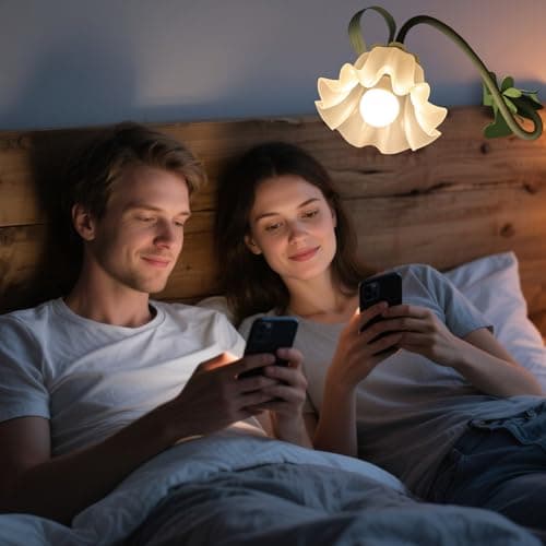 ONXE Clip On Light and Flower Desk Lamp, Flexible Gooseneck Reading Book Light with 3 Color Modes Cute Table Lamp Decor, Clip on Bedside Lamp for Bed Headboard,Table, Nursery,Dorm (Green-02) 9