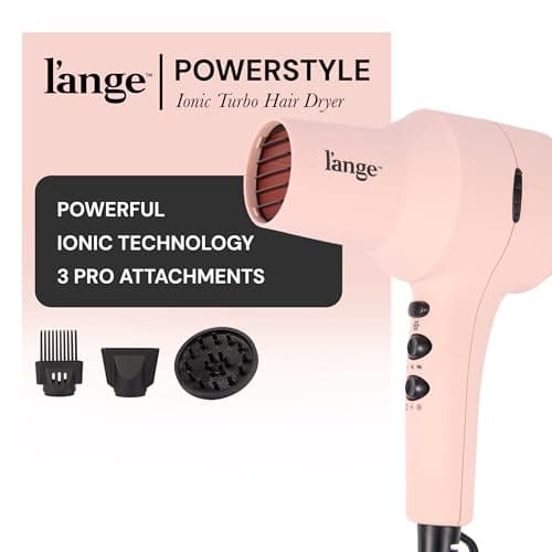 L'ANGE HAIR PowerStyle Turbo Ionic Hair Dryer | 1875 Watt Professional Blow Dryer with Diffuser & Concentrator | Multiple Heat & Speed Settings for Fast Drying | Salon-Grade Styling Tools, Blush 2