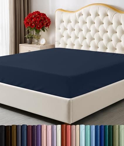 Utopia Bedding Queen Fitted Sheet - Bottom Sheet - Deep Pocket - Soft Microfiber - Shrinkage and Fade Resistant - Easy Care -1 Fitted Sheet Only (Navy)