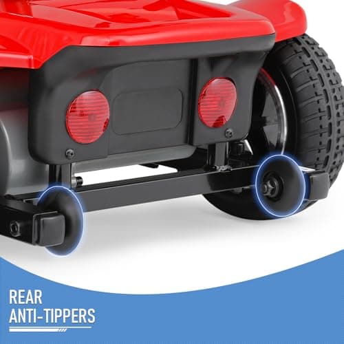 monicare 3-Wheel Folding Mobility Scooter for Adults 12-Mile Long Range Foldable Heavy-Duty Mobility Scooter for Seniors with Basket (Red) 13