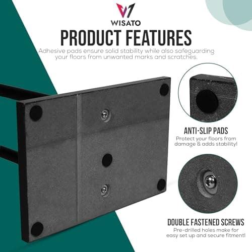 WISATO - Free Standing Towel Rack for Bathroom - Matte Black Finish - Stand Alone 2 Tier Stainless Steel Towel Rack for Bathroom Floor with Heavy Marble Base - Double T Shape Drying Stand for Towels 6