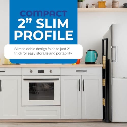 Step Ladder 3 Step Folding, Decorative - Beautiful Bamboo & Black Aluminum, Ultra Slim Profile, Anti Slip Steps, Sturdy-Portable for Home, Office, Kitchen, Photography Use,by SORFEY 5