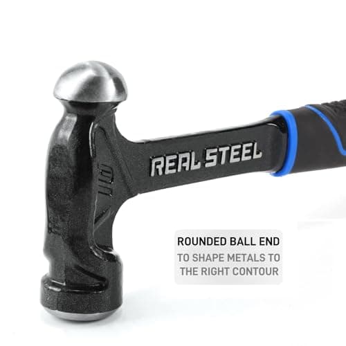 REAL STEEL Ball Peen Hammers 16 Oz Onepiece Forged Steel Ball Pein Hammer 0518, Black 5