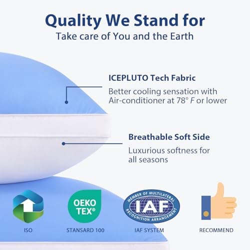 MEELUS Silky Soft Pillows Queen Size Set of 2, Luxury Hotel Down Alternative Bed Pillows 2 Pack for Side Back Stomach Sleepers, Gusseted Supportive, Machine Washable, Cooling Blue, 20" x 30" 8