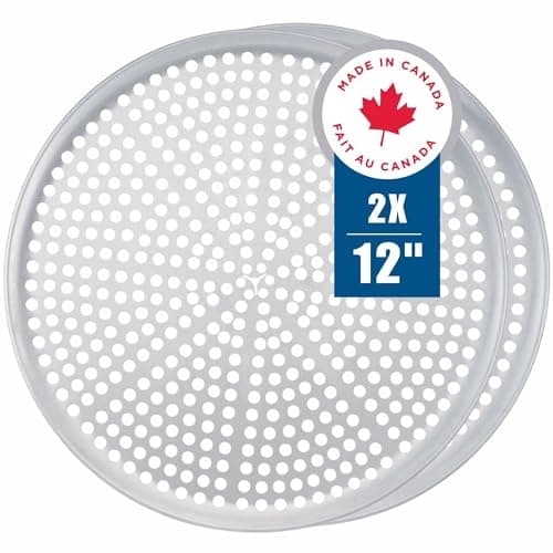 Norjac 12 Inch Pizza Pan with Holes – 2 Pack, Perforated Aluminum Baking Pans for Oven, Heavy-Duty & Rust-Free, Round Tray for Crispy Crust, Ideal for Homemade or Frozen Pizza
