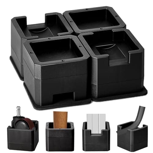 Feeloco Bed Risers,2 Inch Heavy Duty Furniture Riser for Legs,Adjustable Bed Lifts Risers for Sofa,Table,Desk,Couch,Chair,Bed Frame Accessories(Black 4 Pack,2 Inch) 9