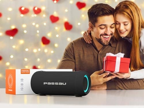 Passau Portable Bluetooth Speakers Loud 40W Peak Stereo Sound, Passive Radiators-Deep Bass, All Day Playtime, Adjustable Strap, BT5.3, IPX5 Wireless Speaker RGB Lights for Indoor Outdoor 9