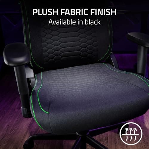 Razer Iskur V2 X Ergonomic Gaming Chair: Built-in Lumbar Support - Widened Seat Base - High Density Foam Cushions - Adjustable 152 Degree Recline - 2D Armrests - Plush Fabric Finish - Black 8