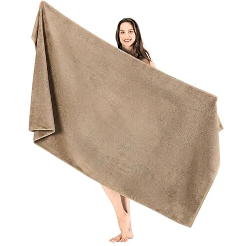 SALBAKOS Luxury 100% Turkish Cotton Bath Sheets 40x80 in Oversized Extra Large Bath Towels Thick Soft Absorbent Turkish Towel for Spa Beach (Pack of 1) (Taupe, Jumbo Bath Sheet)