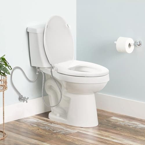 Clirass Elongated Bidet Toilet Seat with Quiet-Close, Non-Electric Bidet Mode with Dual Nozzles, Fit Elongated Toilet Seat, Adjustable Water Pressure with Brass inlet (Elongated) 8