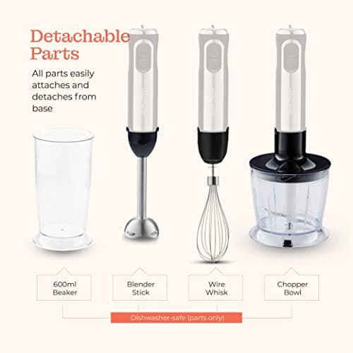 Multi-Use Immersion Blender Set, Hand Blender with Powerful Copper Motor 800W, High Speed, Turbo Mode, 3-in-1 Handheld Blender Stick Stainless Steel Blades, Whisk, Beaker, Measuring Marks, and Chopper 8