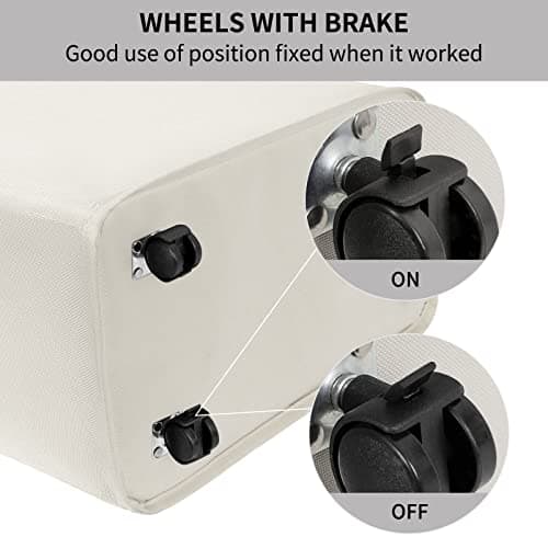 Chrislley 45L Slim Laundry Hamper with Wheels Narrow Rolling Laundry Basket Foldable Dirty Clothes Portable Skinny Hamper Organizer Storage Bins (23.2 inches, Beige 1) 8