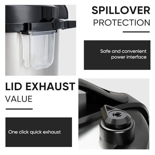 DUMOS 16-in-1 Electric Pressure Cooker 8 QT Stainless Steel Multi Cooker Electric for Pressure, Rice, Steamer, Yogurt Maker, Slow Cook, Black 5