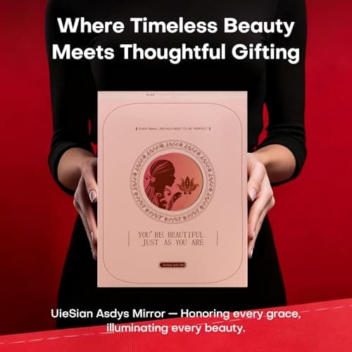 UieSian Asdys Lighted Makeup Mirror 10X Magnification, Dimmable Touch Control Vanity Mirror, Portable Travel Desk Mirror with Stand, Birthday Valentine's for Women Girlfriend Wife Mom Daughter 7